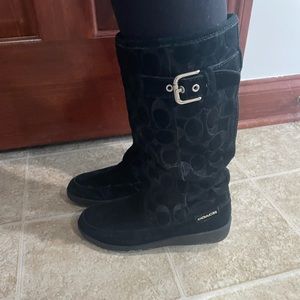 Coach Suede Winter Boots with Logo